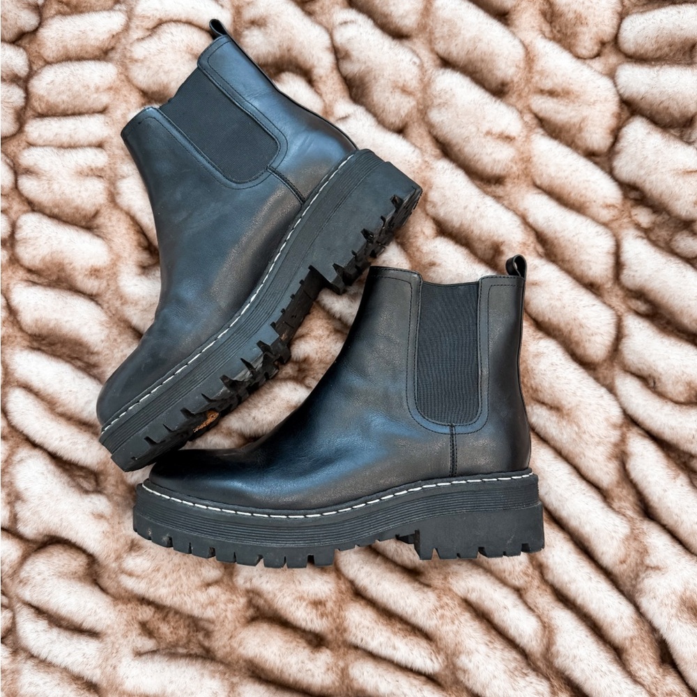 Marc Fisher Black Chelsea Ankle Boots